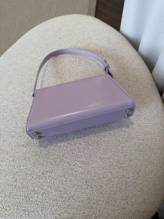 Self-Portrait lilac patent mini shoulder bag back view