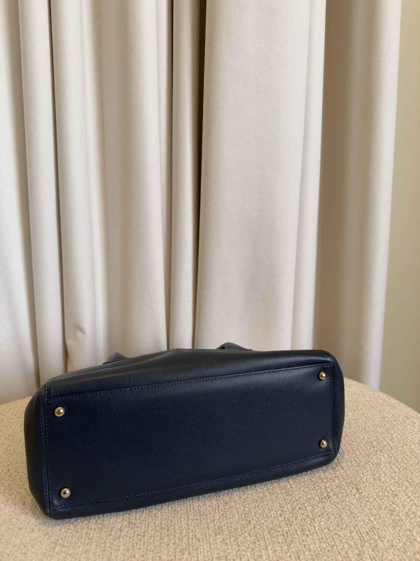 Chanel Medium Cerf Executive Shopper navy caviar base view
