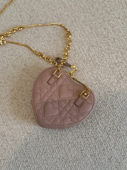 Dioramour Dior Caro pale pink heart pouch back view
