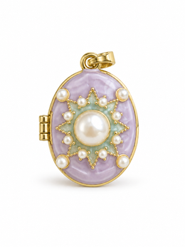 Purple Pearl Locket Journal Charm