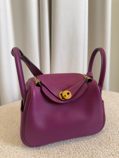 Hermès Mini Lindy 20 Anémone Swift front view
