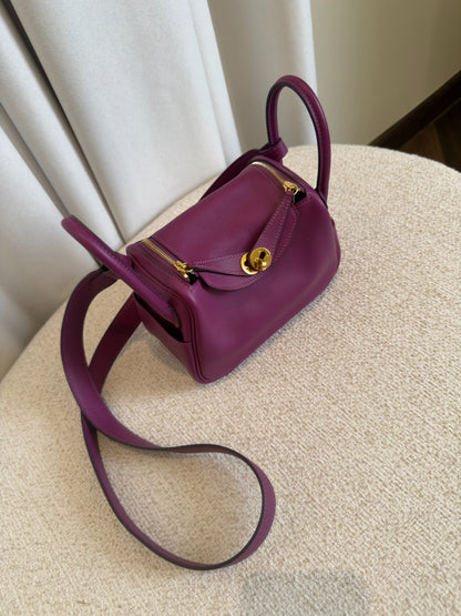 Hermès Mini Lindy 20 Anémone Swift side view