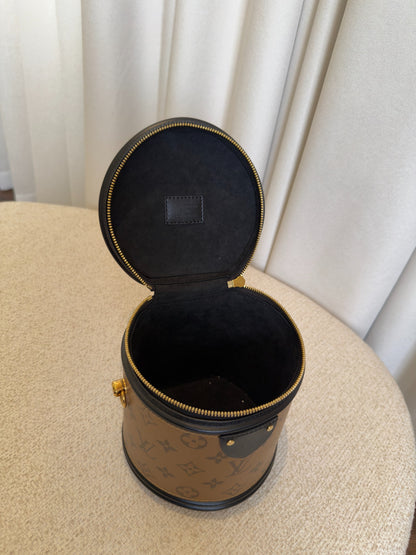 Louis Vuitton Cannes Monogram Reverse vanity bag open interior view