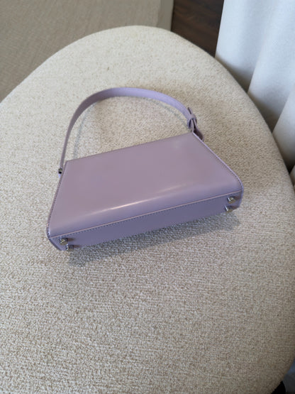 Self-Portrait lilac patent mini shoulder bag back view